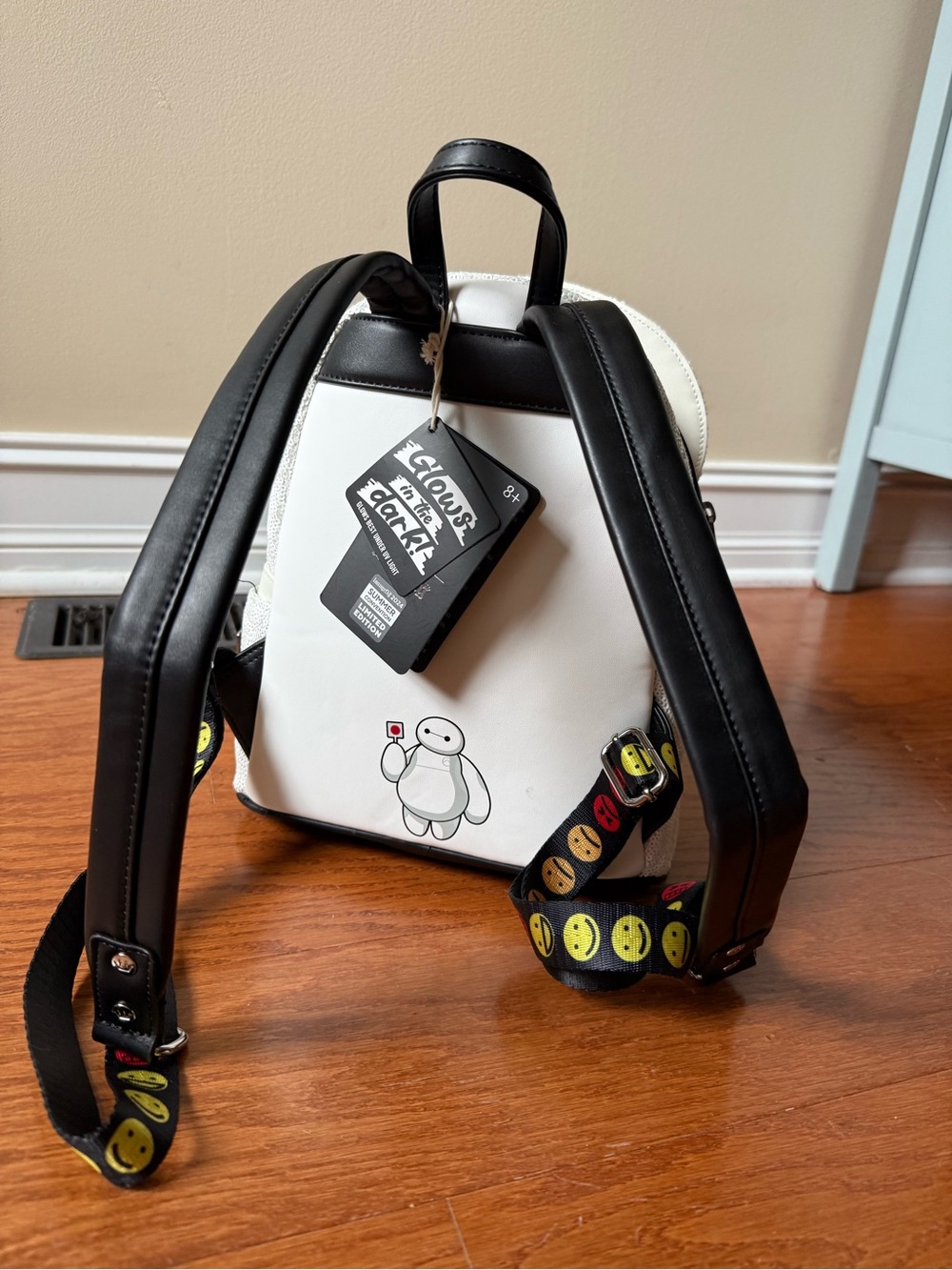 Loungefly White & Black Baymax Glow-In-The-Dark Mini Backpack - Picture 5 of 10
